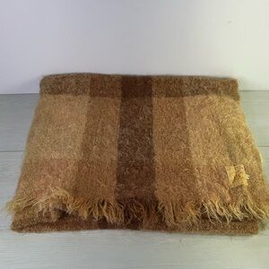 Hudson Bay Vintage Mohair Blanket Made in Scotland Colorful Tartan Woven Throw